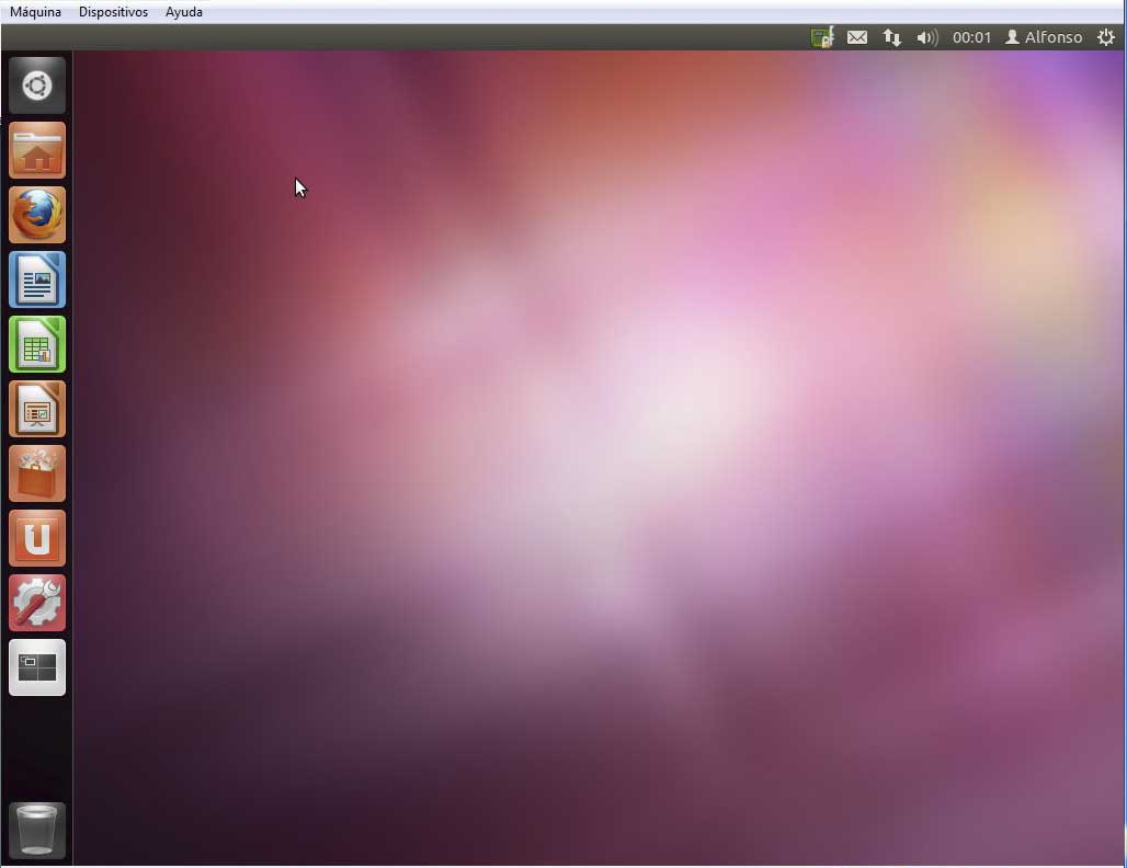 Pantalla inicial Ubuntu 10.10