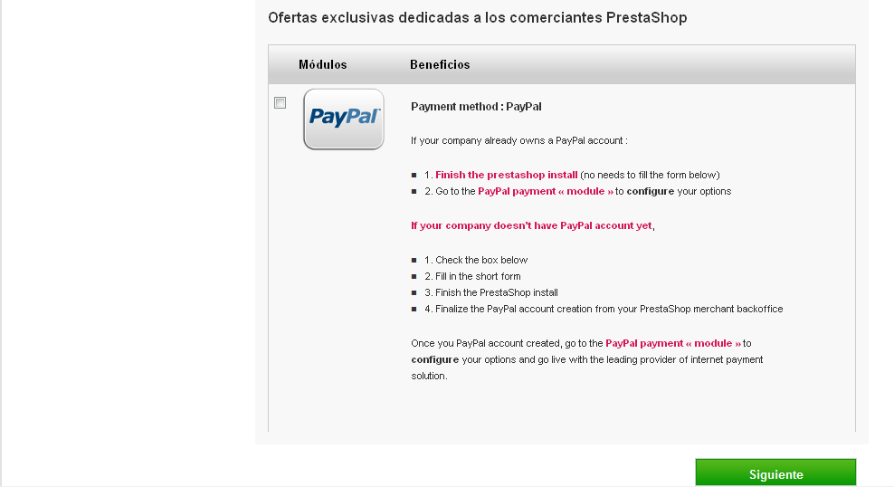 Activación de PayPal